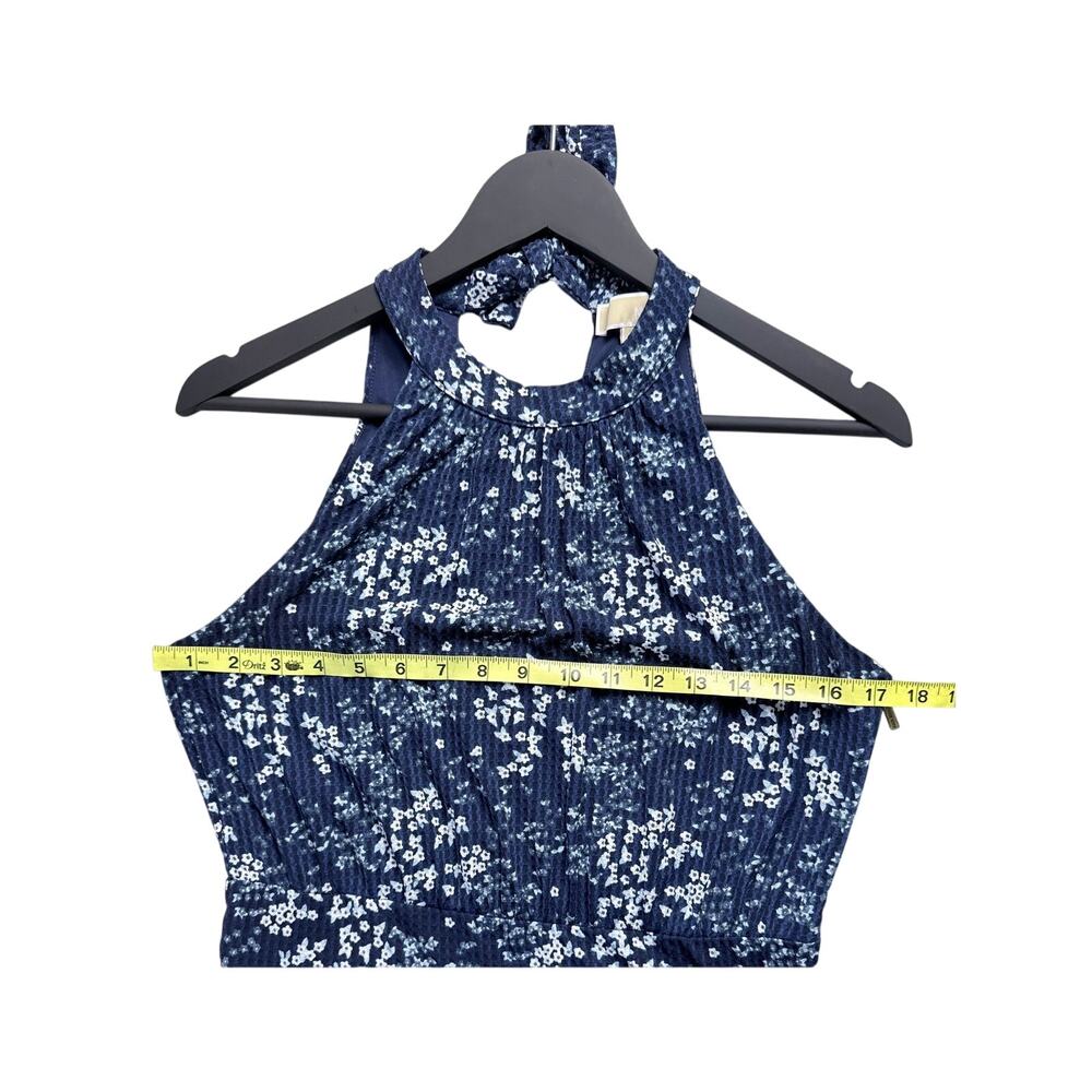 MICHAEL KORS Women's Blue Floral Halter Neck Midi Dress - Picture 7 of 10